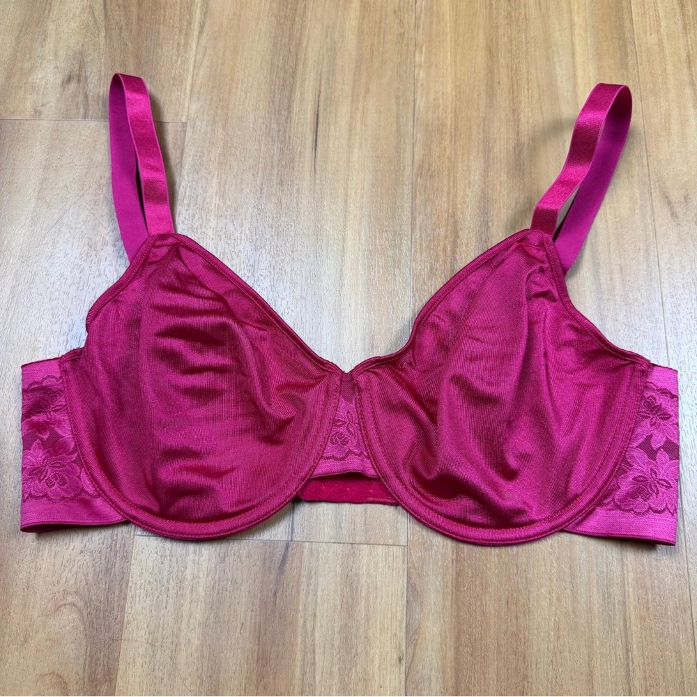 38D Gilligan O’Malley Pink Lace Underwire‎ Bra Floral Mesh Lace Womens